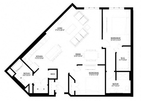 2 Bedroom Floor Plan